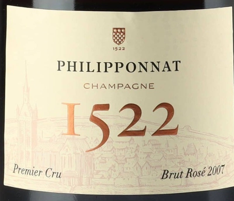 Philipponnat Cuvee 1522 Brut Rose Champagne 2007 AOC 0,75l from Champagne — ANNO vintage card; photograph of the actual bottle available on request