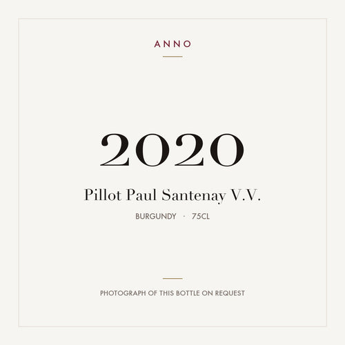 Pillot Paul Santenay V.V. 2020 0,75l from Burgundy — ANNO vintage card; photograph of the actual bottle available on request