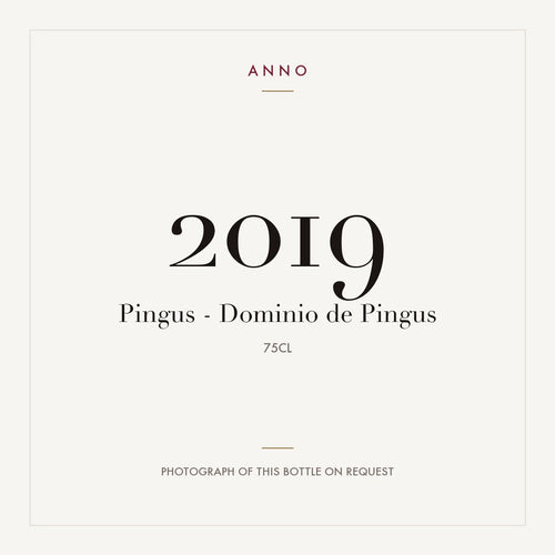 Dominio de Pingus Ribera del Duero 2019 DO 0,75l — ANNO vintage card; photograph of the actual bottle available on request