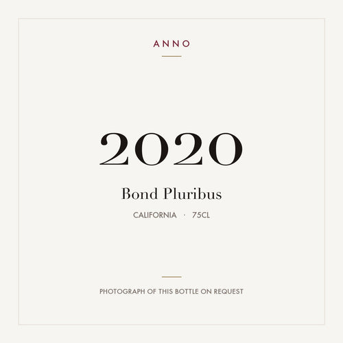 Bond Pluribus 2020 0,75l from California — ANNO vintage card; photograph of the actual bottle available on request