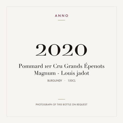 Louis Jadot Pommard Premier Cru Grands Epenots 2020 AOC 1,5l — ANNO-jaargangkaart; foto van de echte fles op aanvraag
