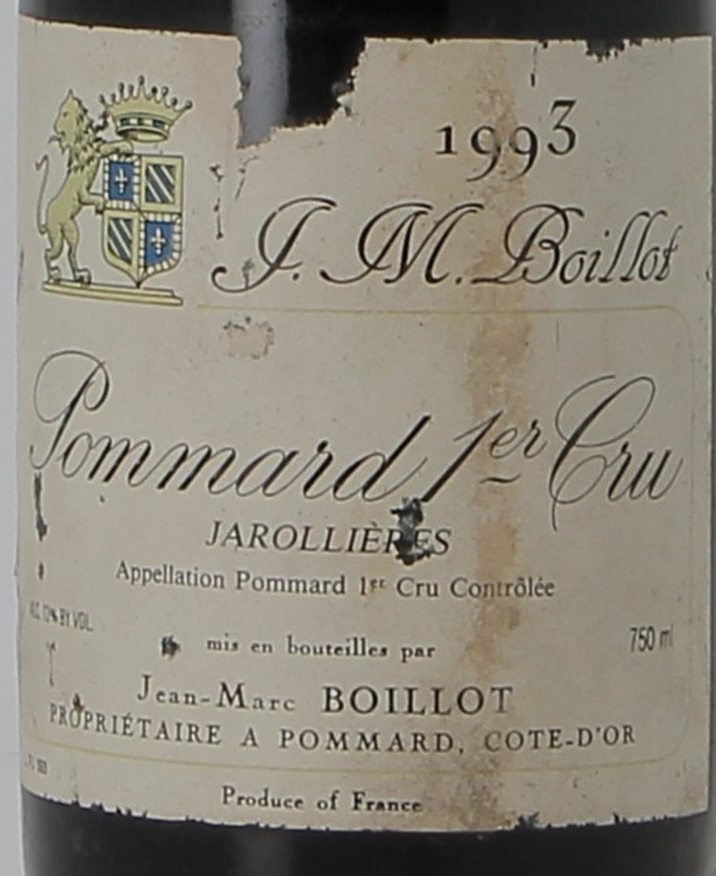 Domaine Jean-Marc Boillot Pommard Premier Cru Les Jarollieres 1993 AOC 0,75l — wine label