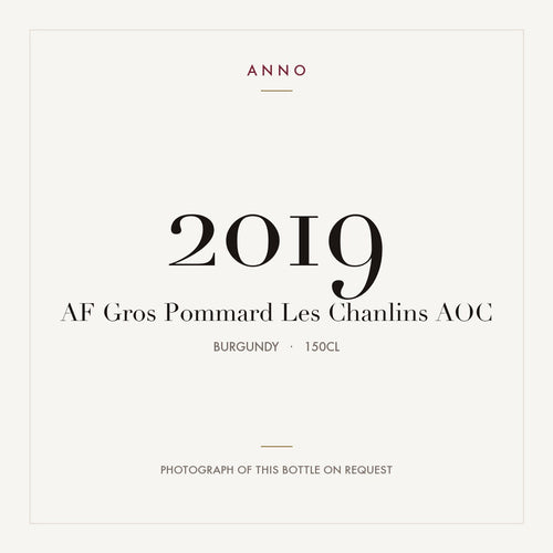 AF Gros Pommard Les Chanlins 2019 AOC 1,5l from Burgundy — ANNO vintage card; photograph of the actual bottle available on request