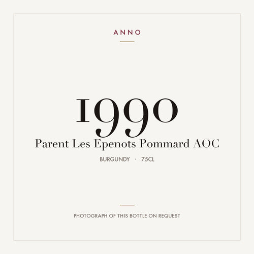 Parent Les Epenots Pommard 1990 AOC 0,75l from Burgundy — ANNO vintage card; photograph of the actual bottle available on request