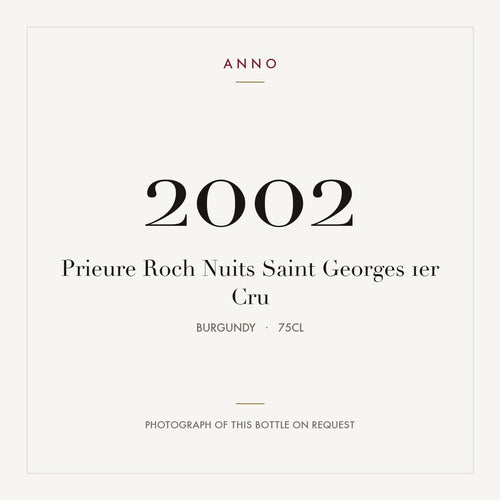 Prieure Roch Nuits Saint Georges 1er Cru 2002 0,75l — ANNO vintage card; photograph of the actual bottle available on request