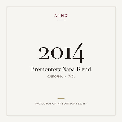 Promontory Napa Blend 2014 0,75l — ANNO vintage card; photograph of the actual bottle available on request