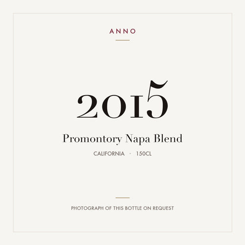 Promontory Napa Blend 2015 1,5l — ANNO-årgangskort; foto af den faktiske flaske på forespørgsel