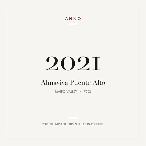 Almaviva Puente Alto 2021 0,75l from Maipo Valley — ANNO vintage card; photograph of the actual bottle available on request
