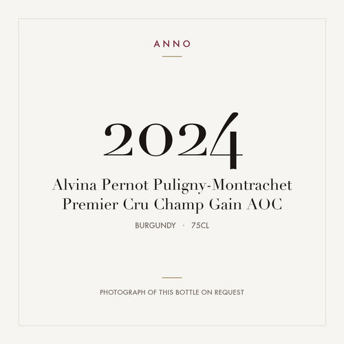 Alvina Pernot Puligny-Montrachet Premier Cru Champ Gain 2024 AOC 0,75l from Burgundy — ANNO vintage card; photograph of the actual bottle available on request