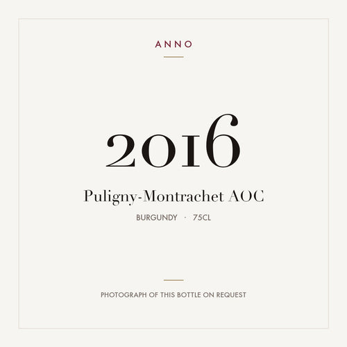 Puligny-Montrachet 2016 AOC 0,75l from Burgundy — ANNO vintage card; photograph of the actual bottle available on request
