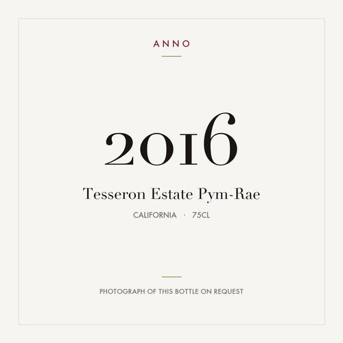 Tesseron Estate Pym-Rae 2016 0,75l from California — ANNO vintage card; photograph of the actual bottle available on request