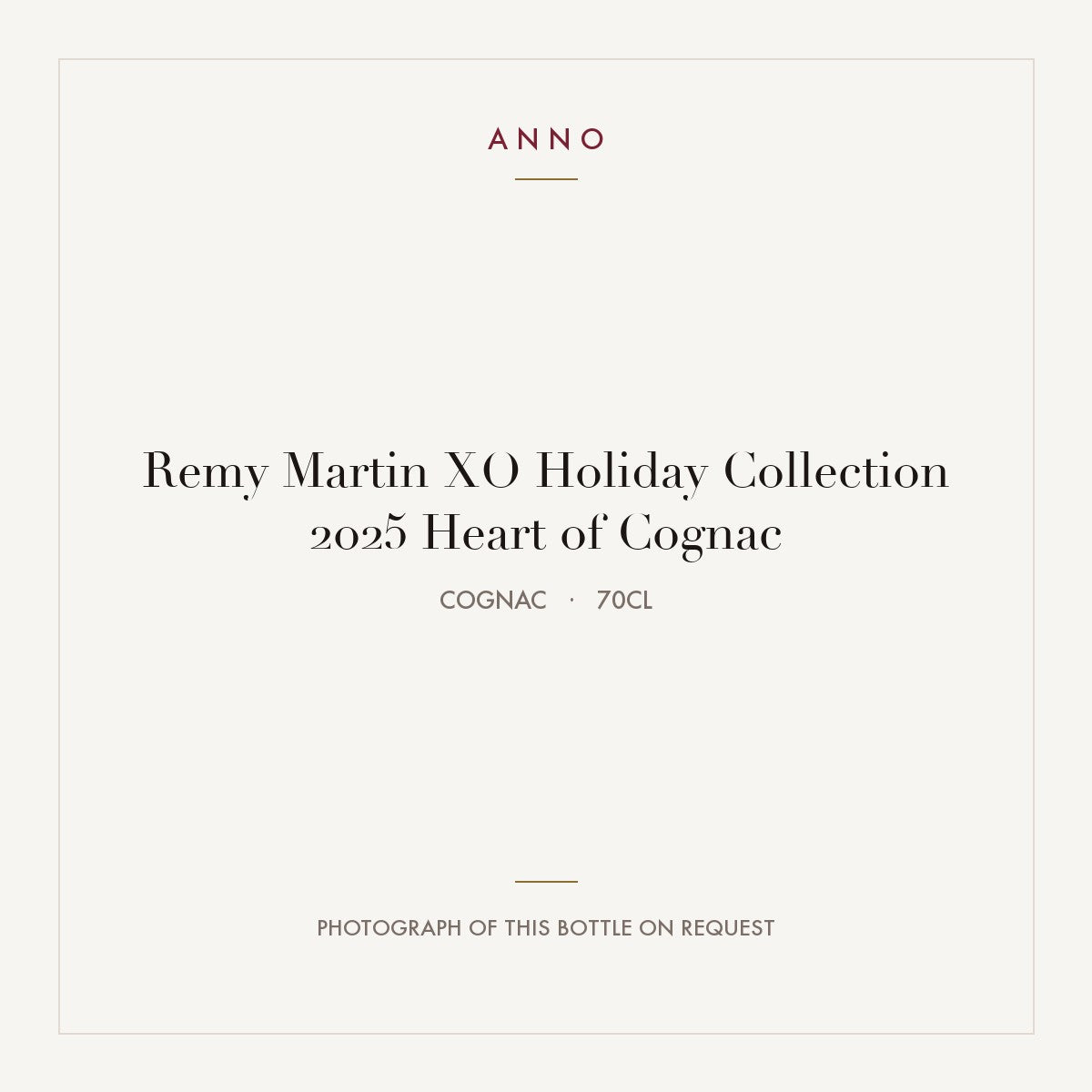 Remy Martin XO Holiday Collection Heart of Cognac 2025 0,7l from Cognac — ANNO vintage card; photograph of the actual bottle available on request