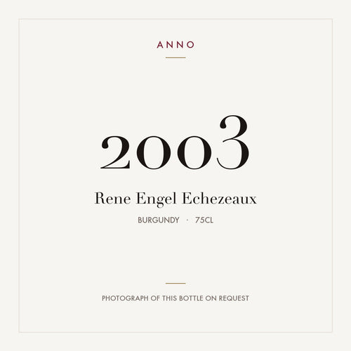 Rene Engel Echezeaux 2003 0,75l — card dell'annata ANNO; foto della bottiglia reale disponibile su richiesta