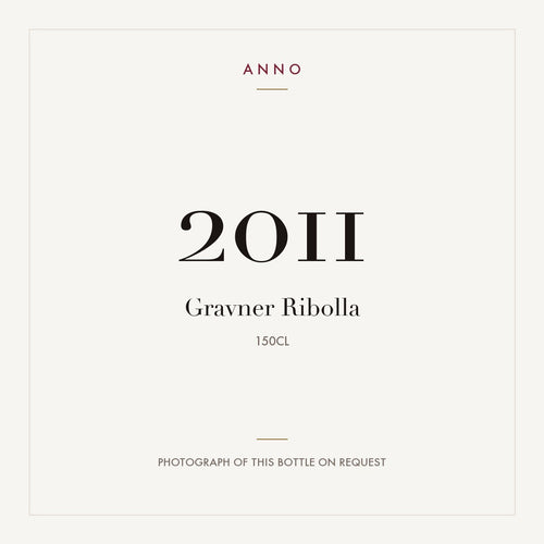 Gravner Ribolla 2011 1,5l — карточка урожая ANNO; фото настоящей бутылки по запросу