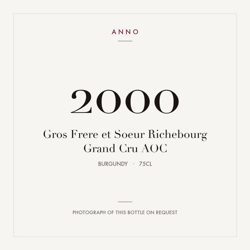 Gros Frere et Soeur Richebourg Grand Cru 2000 AOC 0,75l from Burgundy — ANNO vintage card; photograph of the actual bottle available on request