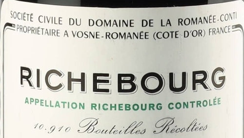 Domaine de la Romanee Conti Richebourg Grand Cru AOC — wine label, illustrative image