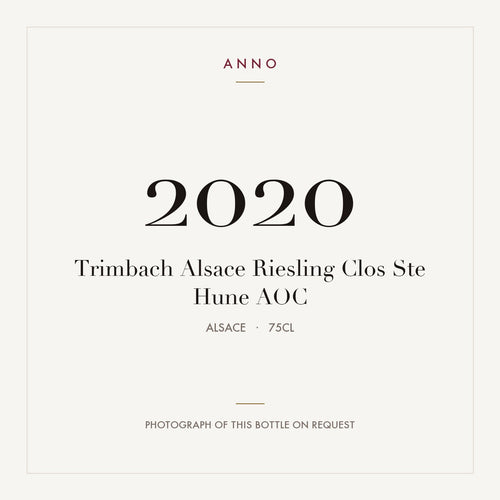 Trimbach Alsace Riesling Clos Ste Hune 2020 AOC 0,75l from Alsace — ANNO vintage card; photograph of the actual bottle available on request