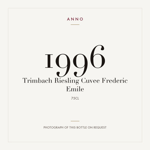 Trimbach Riesling Cuvee Frederic Emile 1996 0,75l — ANNO vintage card; photograph of the actual bottle available on request