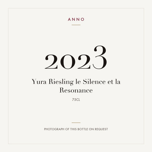 Yura Riesling le Silence et la Resonance 2023 0,75l — ANNO vintage card; photograph of the actual bottle available on request