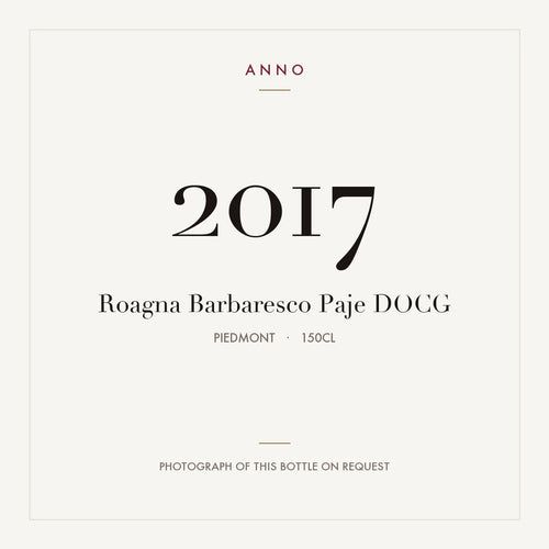 Roagna Barbaresco Paje 2017 DOCG 1,5l, Piemonte — ANNO-årgangskort; foto af den faktiske flaske på forespørgsel