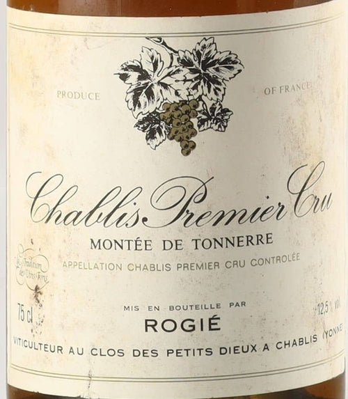 Rogie Montee de Tonnerre 1991 0,75l — etichetta del vino