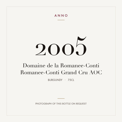Domaine de la Romanee-Conti Romanee-Conti Grand Cru 2005 AOC 0,75l — ワインラベル(参考画像)