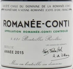 Domaine de la Romanee-Conti Romanee-Conti Grand Cru 2015 AOC 0,75l — etichetta del vino