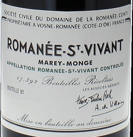 Domaine de la Romanee-Conti Romanee-Saint-Vivant Grand Cru 2014 AOC 0,75l — etichetta del vino, immagine indicativa