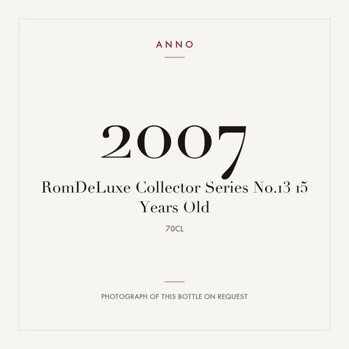RomDeLuxe Collector Series No.13 15 Years Old 2007 0,7l — ANNO vintage card; photograph of the actual bottle available on request