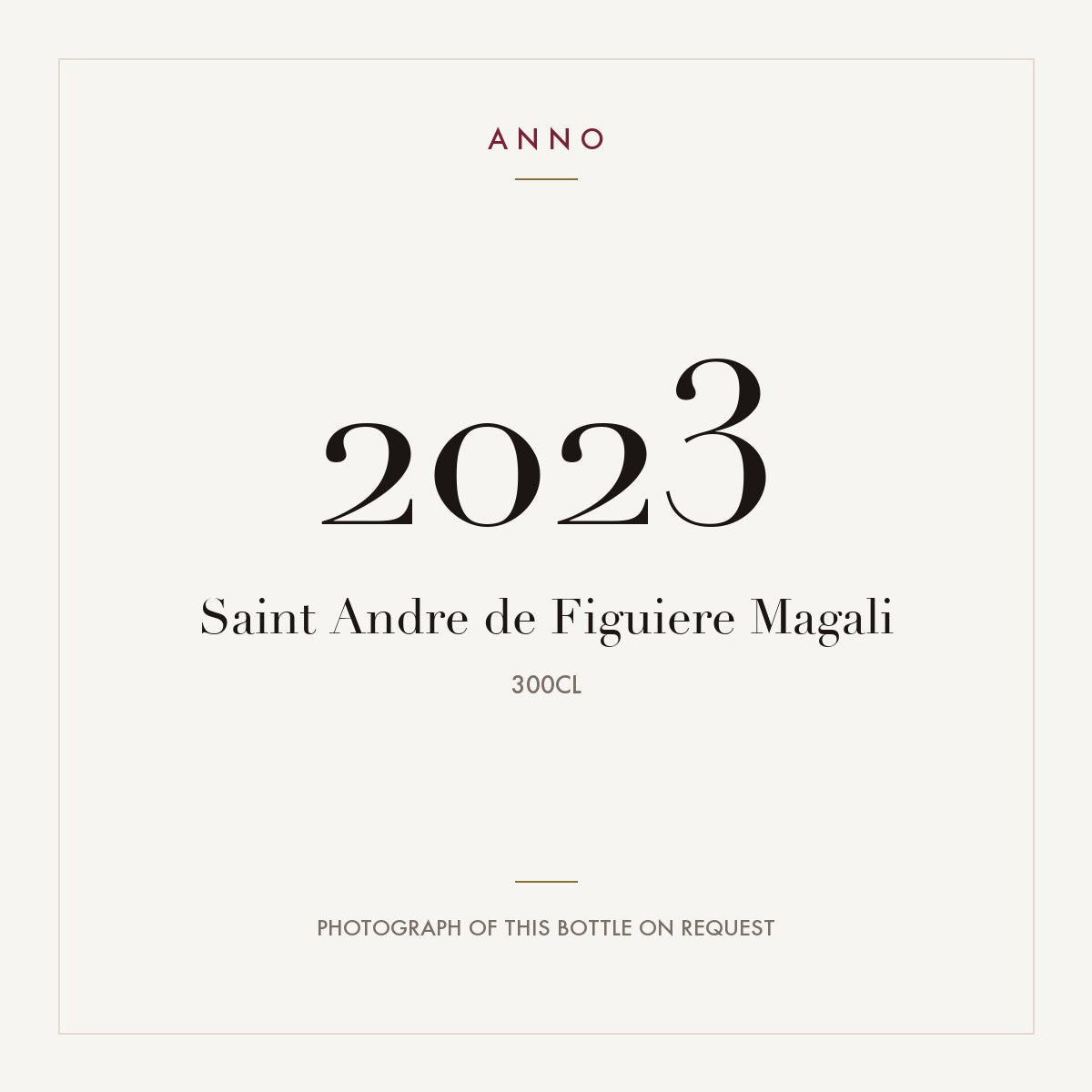 Saint Andre de Figuiere Magali 2023 3l — ANNO vintage card; photograph of the actual bottle available on request
