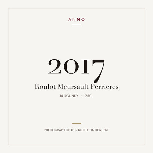 Roulot Meursault Premier Cru Perrieres 2017 AOC 0,75l — ANNO vintage card; photograph of the actual bottle available on request