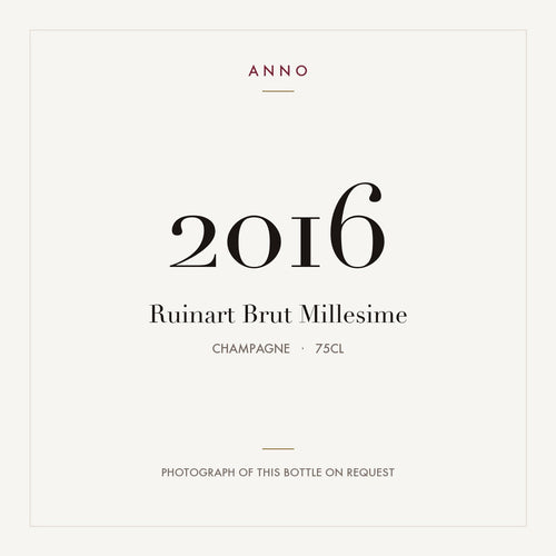 Ruinart Brut Millesime 2016 0,75l from Champagne — ANNO vintage card; photograph of the actual bottle available on request
