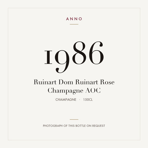 Ruinart Dom Ruinart Rose Champagne 1986 AOC 1,5l, Champagne — ANNO-jaargangkaart; foto van de echte fles op aanvraag