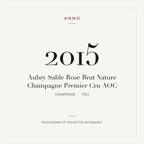 Aubry Sable Rose Brut Nature Champagne Premier Cru 2015 AOC 0,75l from Champagne — ANNO vintage card; photograph of the actual bottle available on request