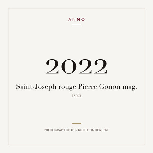 Pierre Gonon Saint-Joseph 2022 AOC 1,5l — ANNO-jaargangkaart; foto van de echte fles op aanvraag