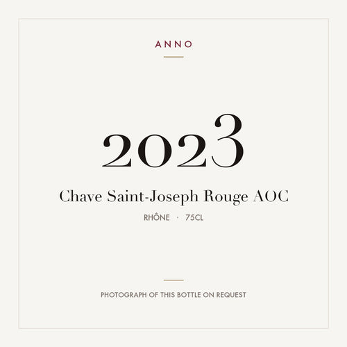 Chave Saint-Joseph Rouge 2023 AOC 0,75l from Rhône — ANNO vintage card; photograph of the actual bottle available on request