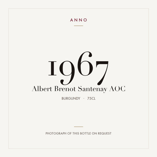 Albert Brenot Santenay 1967 AOC 0,75l from Burgundy — ANNO vintage card; photograph of the actual bottle available on request