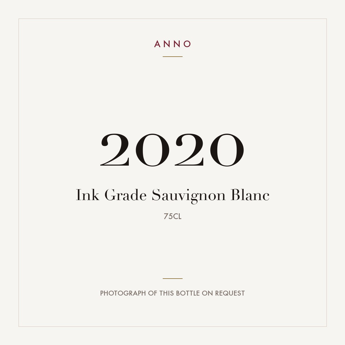 Ink Grade Sauvignon Blanc 2020 0,75l — ANNO vintage card; photograph of the actual bottle available on request
