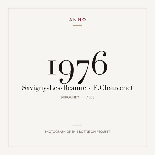 F. Chauvenet Savigny-les-Beaune 1976 AOC 0,75l — ANNO-jaargangkaart; foto van de echte fles op aanvraag