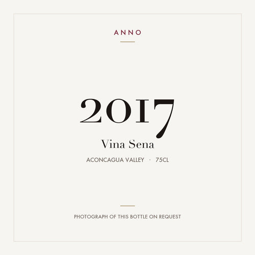 Vina Sena 2017 0,75l from Aconcagua Valley — ANNO vintage card; photograph of the actual bottle available on request