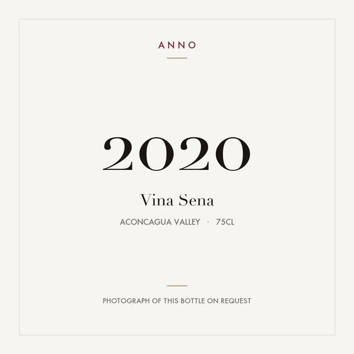 Vina Sena 2020 0,75l from Aconcagua Valley — ANNO vintage card; photograph of the actual bottle available on request