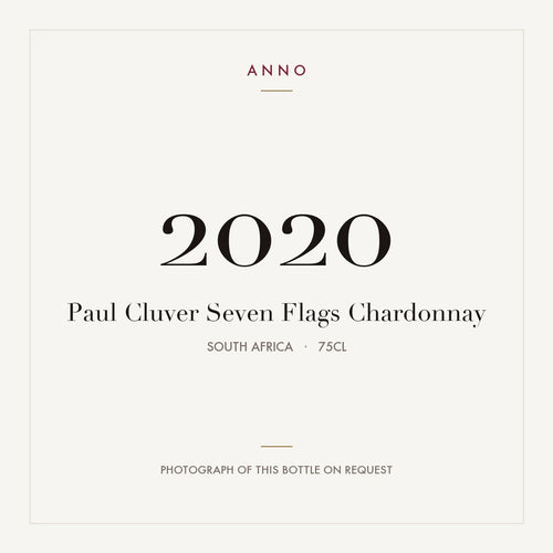 Paul Cluver Seven Flags Chardonnay 2020 0,75l from South Africa — ANNO vintage card; photograph of the actual bottle available on request