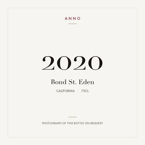 Bond St. Eden 2020 0,75l from California — ANNO vintage card; photograph of the actual bottle available on request