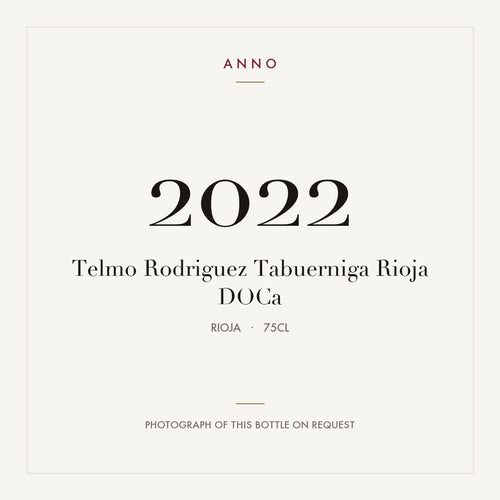 Telmo Rodriguez Tabuerniga Rioja 2022 DOCa 0,75l from Rioja — ANNO vintage card; photograph of the actual bottle available on request