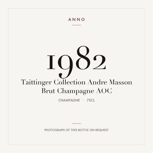 Taittinger Collection Andre Masson Brut Champagne 1982 AOC 0,75l from Champagne — ANNO vintage card; photograph of the actual bottle available on request