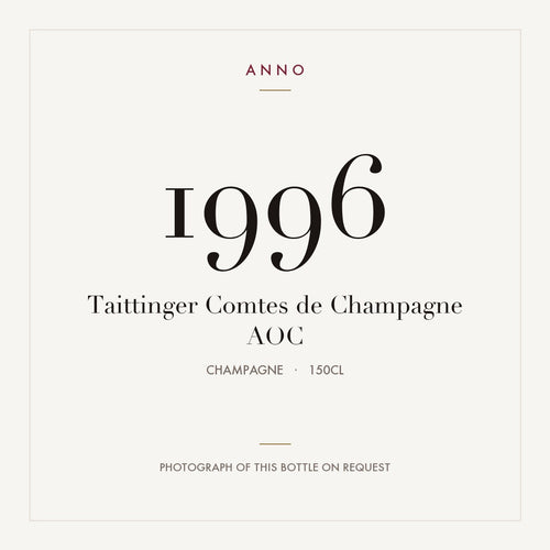 Taittinger Comtes de Champagne 1996 AOC 1,5l, 香檳區 — ANNO 年份卡;實際酒瓶照片可應要求提供