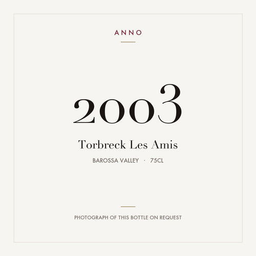 Torbreck Les Amis 2003 0,75l from Barossa Valley — ANNO vintage card; photograph of the actual bottle available on request