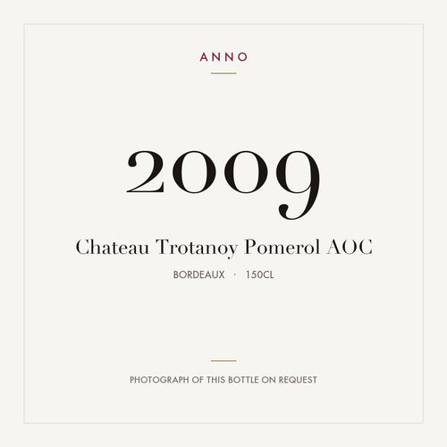 Chateau Trotanoy Pomerol 2009 AOC 1,5l, Bordéus — cartão de colheita ANNO; fotografia da garrafa real disponível a pedido