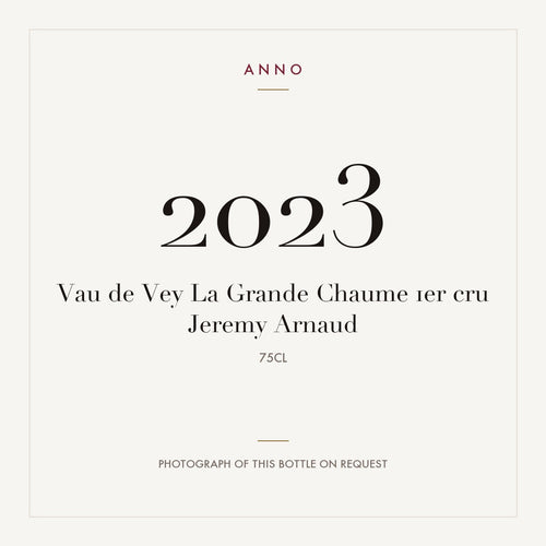 Jeremy Arnaud Chablis Premier Cru Vau de Vey La Grande Chaume 2023 AOC 0,75l — carte millésime ANNO ; photo de la bouteille réelle disponible sur demande
