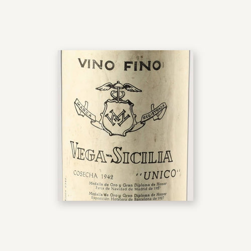 Vega Sicilia Unico Ribera del Duero 1942 0,75l — wine label